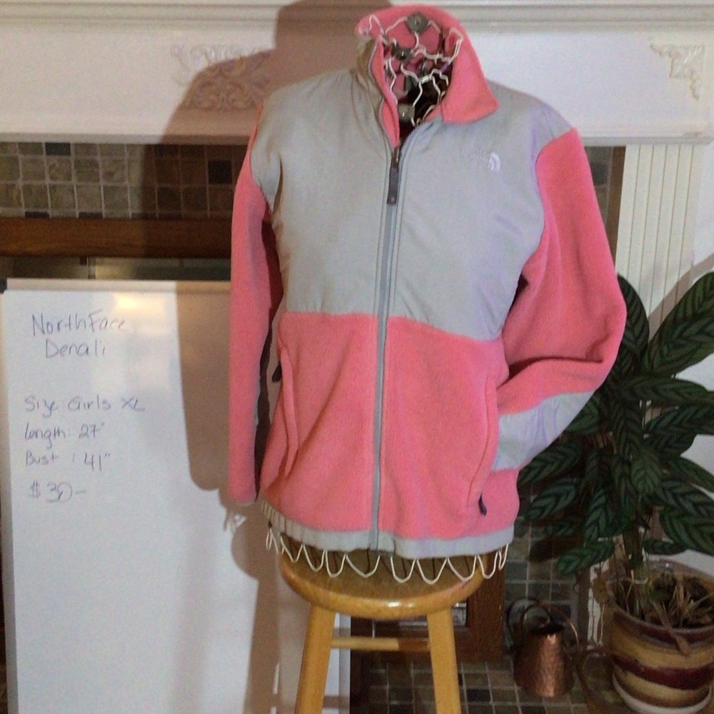 The North Face Pink and Light Gray Fleece Jacket